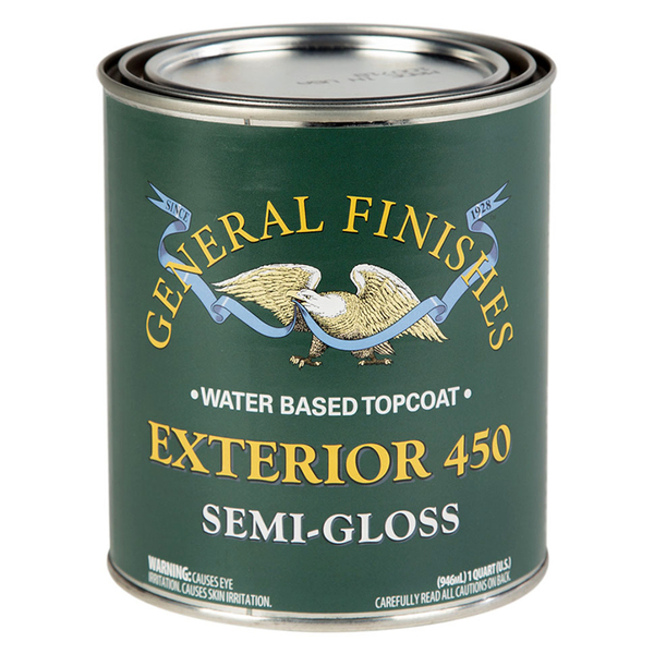 General Finishes 1 Qt Clear Exterior 450 Topcoat Water-Based Topcoat, Semi-Gloss QXSG